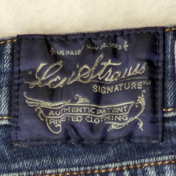 Levi Strauss Denim Jeans Juniors 17 Button Fly Stretch Low Rise Flare Med Wash - Picture 6 of 15